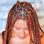 Magic Style Big Braids mit Perlen offen : getragen mit Sternenmuster