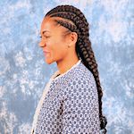 Sculptered, knotless Cornrows